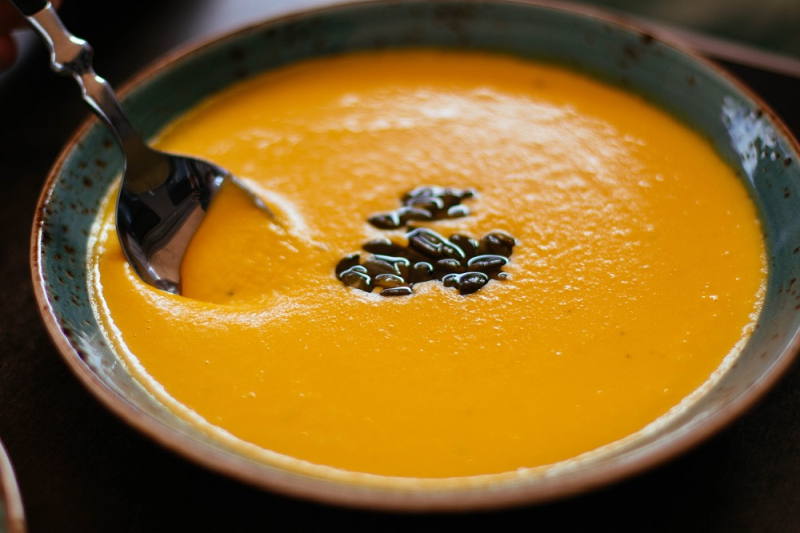 Creamy roasted pumpkin soup
